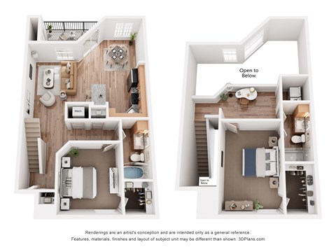 Floor plan for 2 beds, 2 baths, 1324 sqft